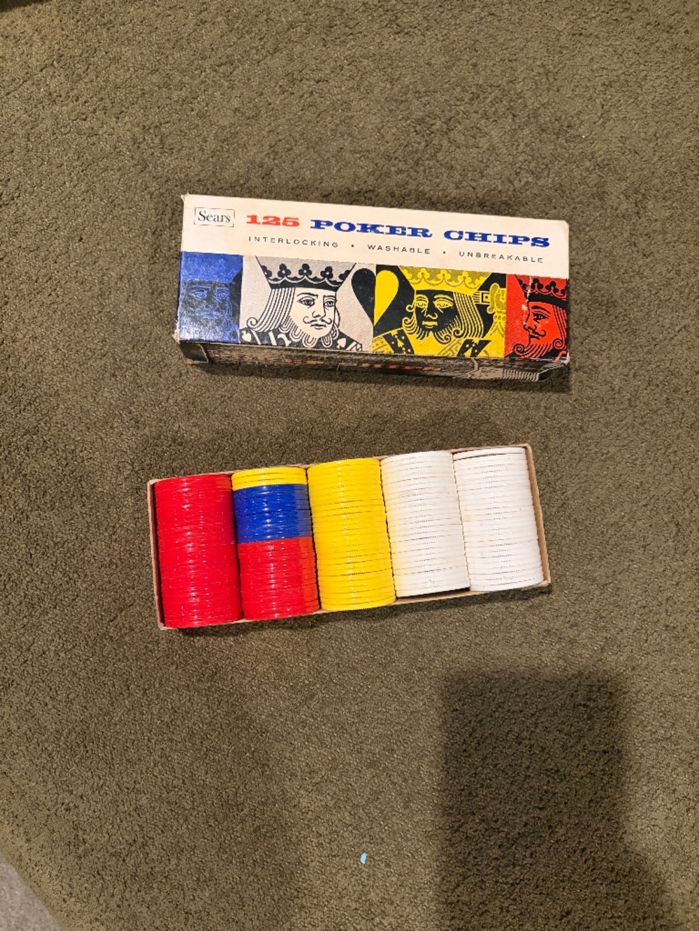 Sears Interlocking Poker Chips vintage unbreakable interlocking mid-century